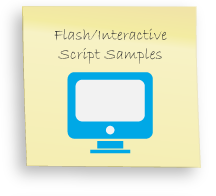 Flash Presentation, Interactive content, audio script for flash presentations, HTML5 Presentations
