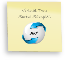 Virtual tour narration, virtual tour script samples, script ideas for virtual tours