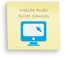 Website audio samples, example scripts for website narration